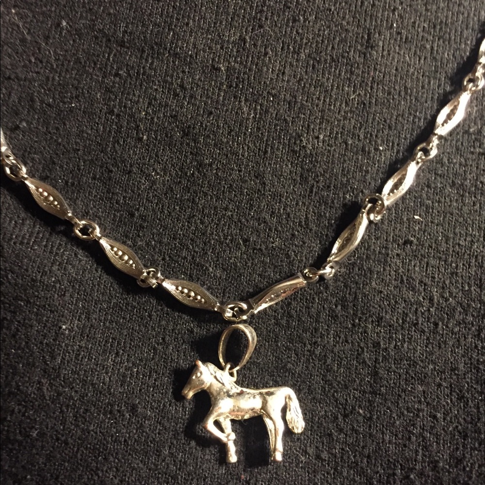 Silver horse pendant